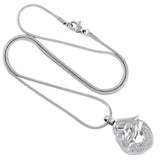 Cremation Necklace - Silver Mother & Child Heart Shaped Cremation Urn Necklace With Rhinestones