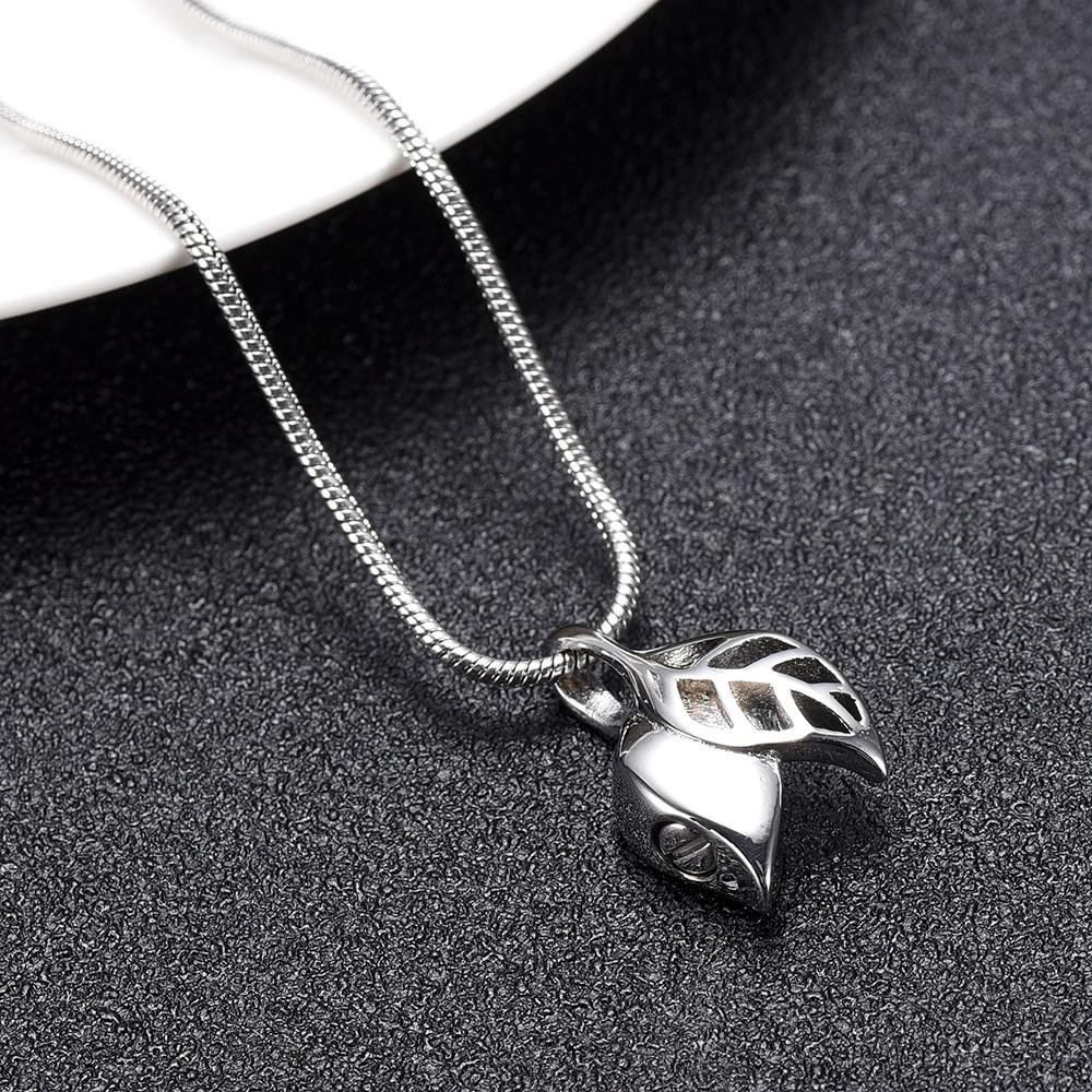 Cremation Necklace - Silver Olive Leaves Cremation Cremation Urn Necklace