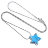 Cremation Necklace - Silver Star With Turquoise Cremation Urn Necklace