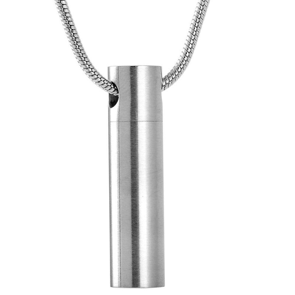 Cremation Necklace - Simple Cylinder Cremation Urn Necklace