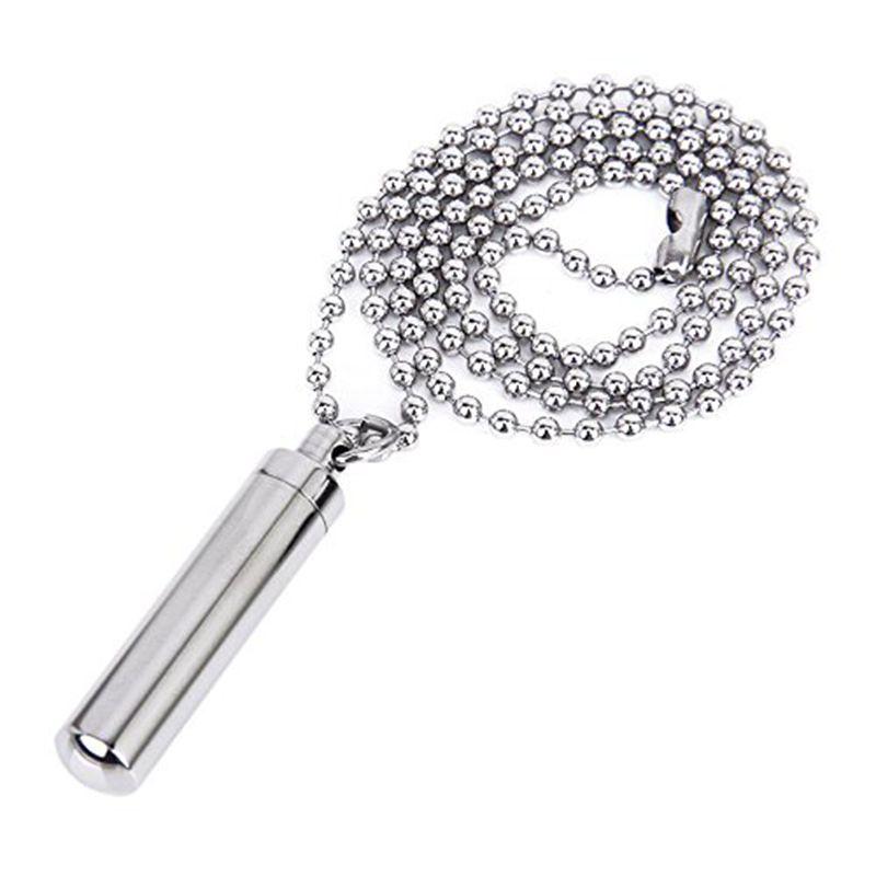 Cremation Necklace - Simple Cylinder Shaped Cremation Urn Necklace