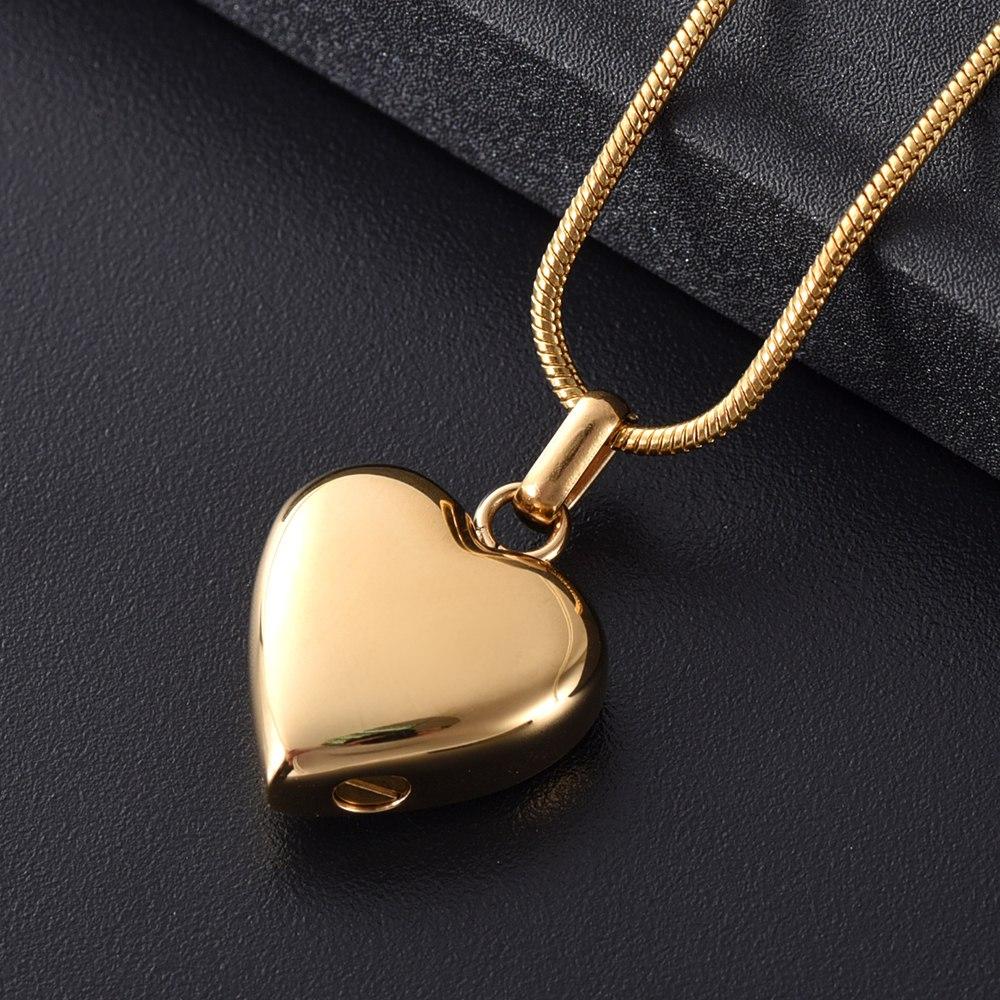 Cremation Necklace - Simple Heart Cremation Urn Necklace Etched With Dad