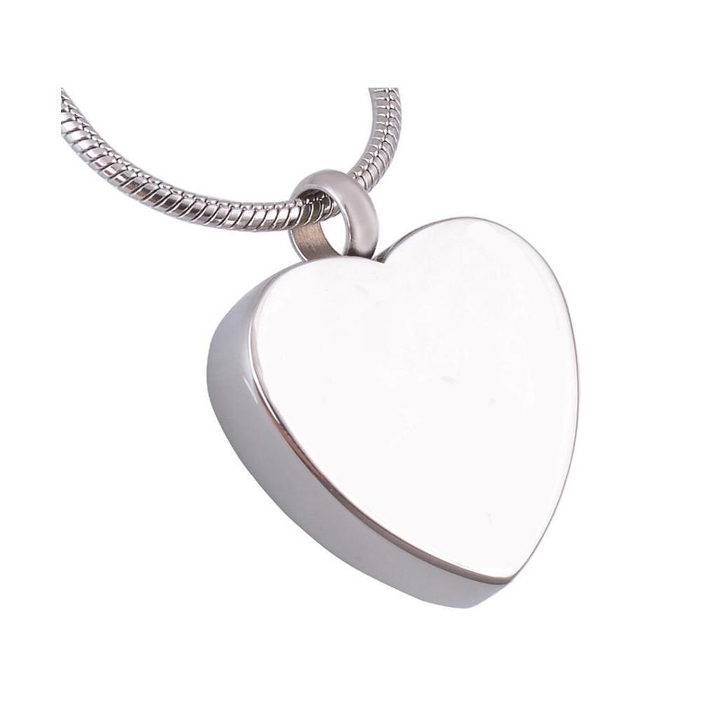 Cremation Necklace - Simple Heart Shaped Cremation Urn Necklace