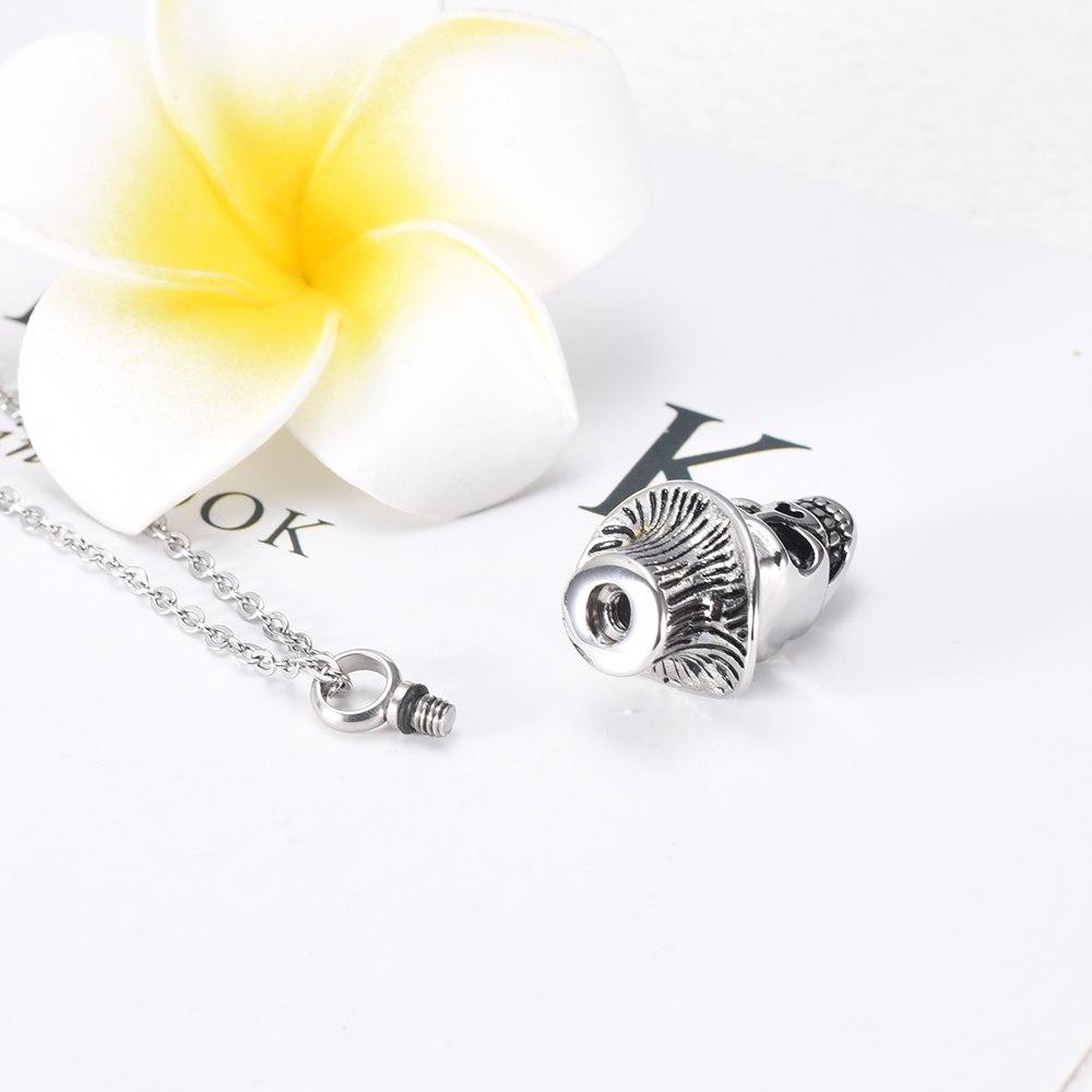 Cremation Necklace - Skull With Top Hat Cremation Urn Necklace