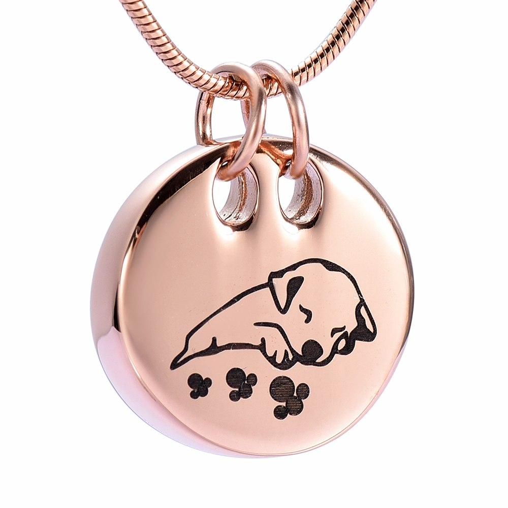 Cremation Necklace - Sleeping Dog Cremation Urn Necklace