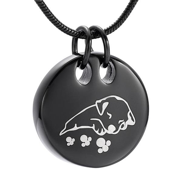 Cremation Necklace - Sleeping Dog Cremation Urn Necklace