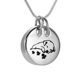 Cremation Necklace - Sleeping Dog Cremation Urn Necklace