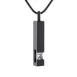 Cremation Necklace - Solid Column Cremation Urn Necklace W/ Rhinestone