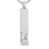 Cremation Necklace - Solid Column Cremation Urn Necklace W/ Rhinestone