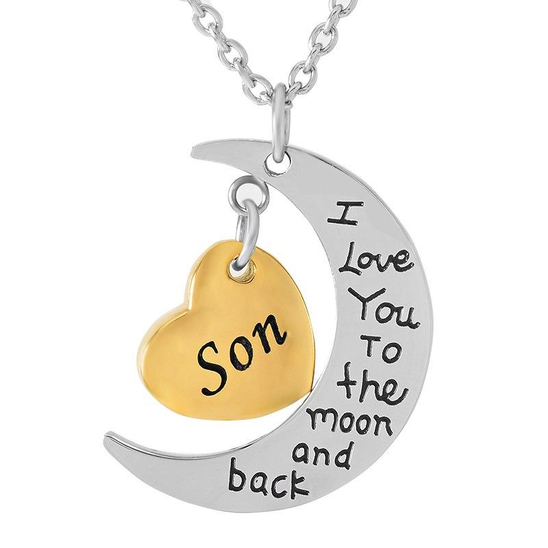 Cremation Necklace - Son/Daughter Crescent Moon & Heart Charm Cremation Urn Necklace