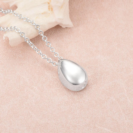 Cremation Necklace - Sterling Silver Teardrop Cremation Urn Necklace
