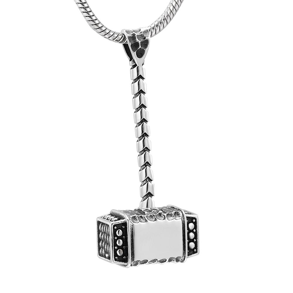 Cremation Necklace - Thor's Hammer Cremation Urn Necklace