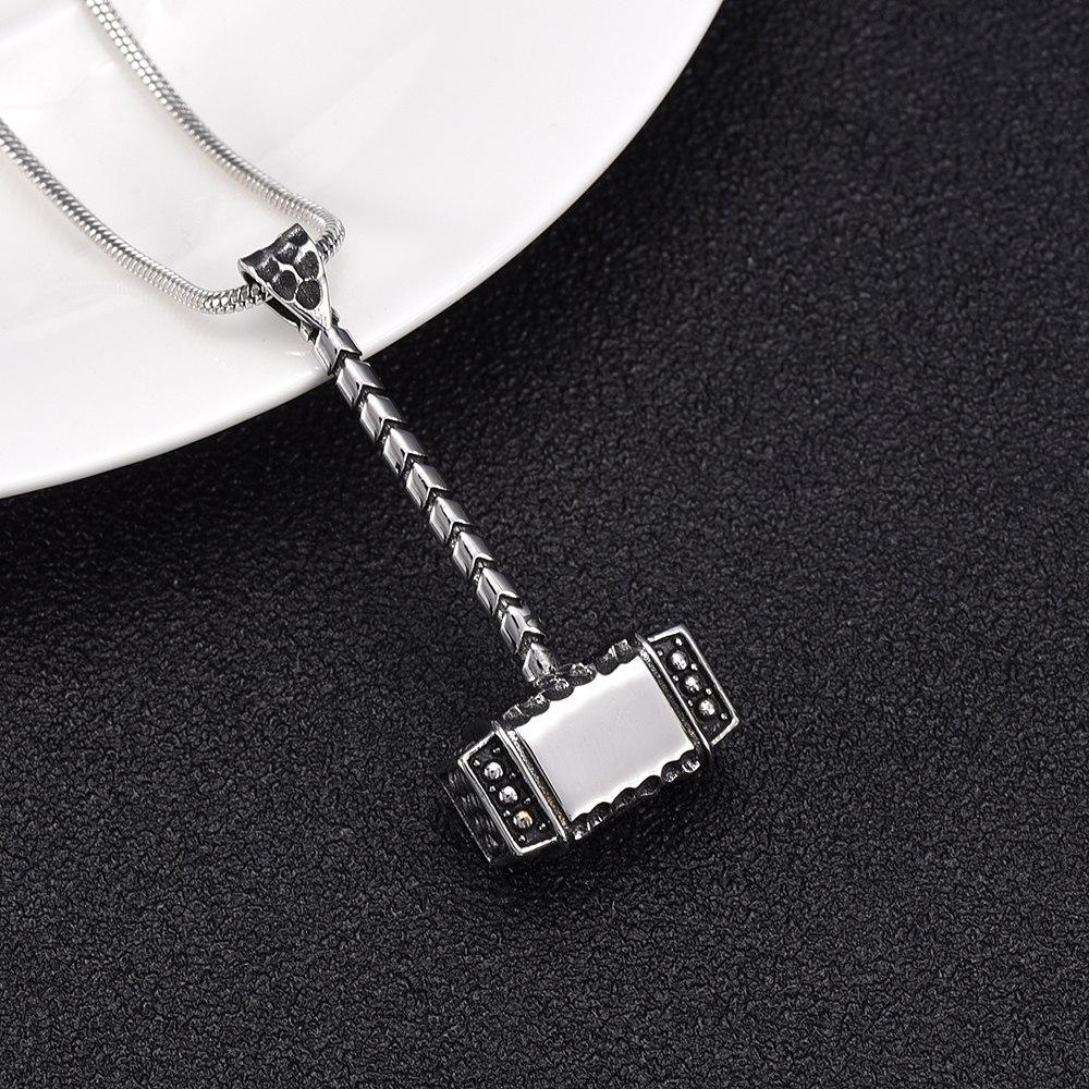 Cremation Necklace - Thor's Hammer Cremation Urn Necklace