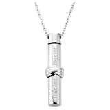 Cremation Necklace - Together Forever In Loving Memory Infinity Cylinder Cremation Urn Necklace