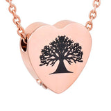 Cremation Necklace - Tree Of Life Inside A Heart Cremation Urn Necklace