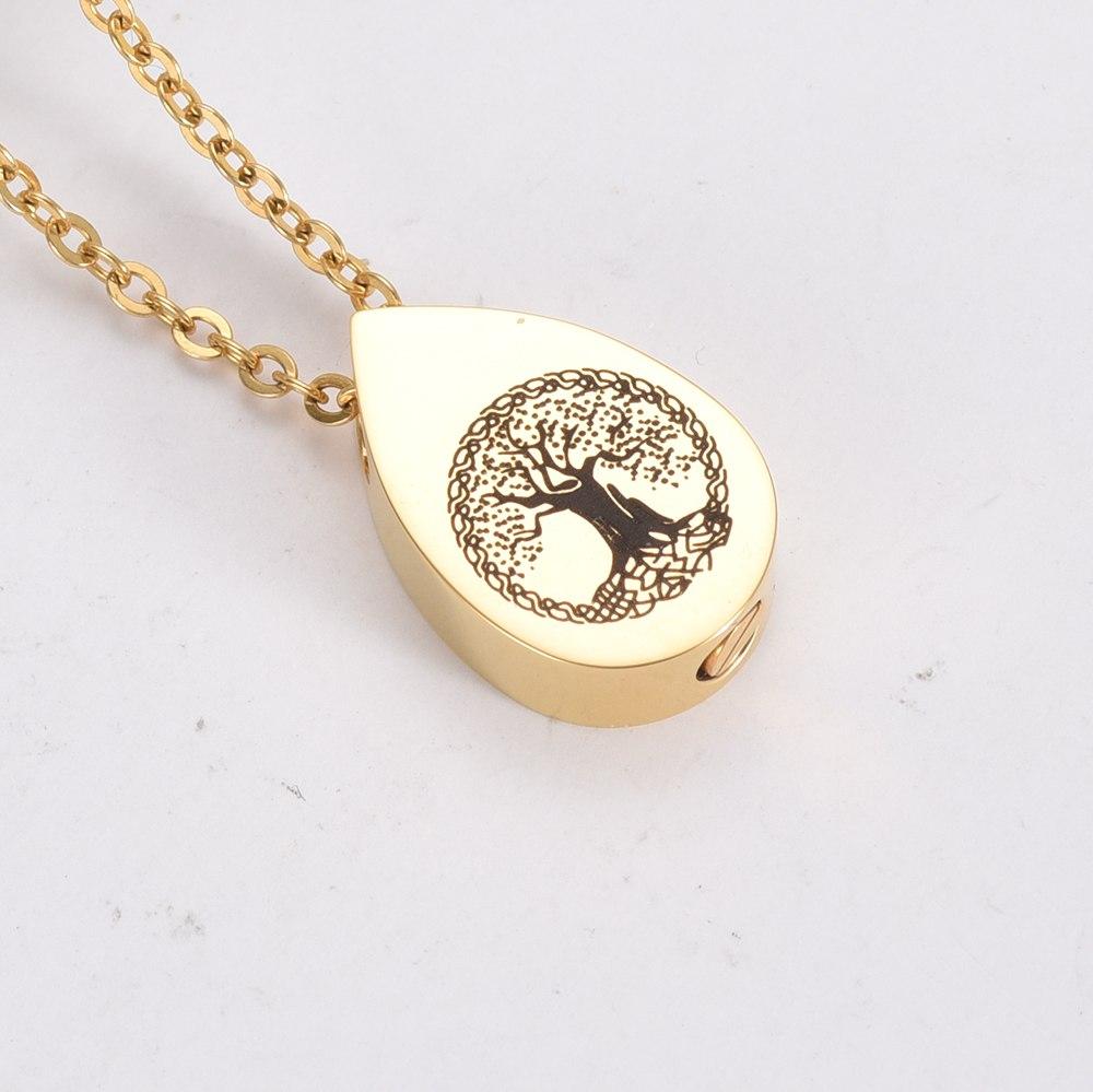 Cremation Necklace - Tree Of Life Teardrop Cremation Urn Necklace