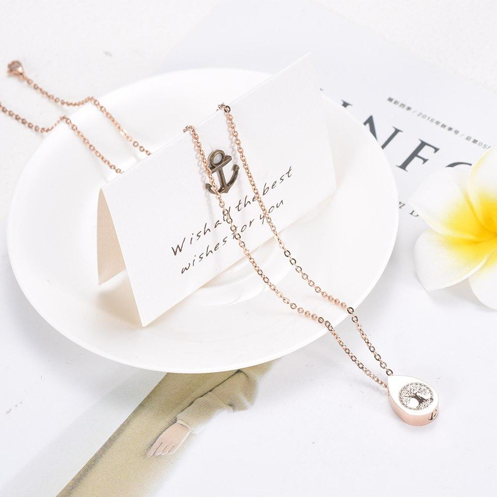 Cremation Necklace - Tree Of Life Teardrop Cremation Urn Necklace