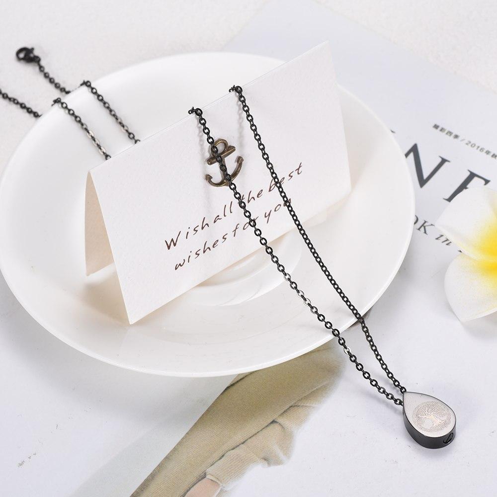 Cremation Necklace - Tree Of Life Teardrop Cremation Urn Necklace