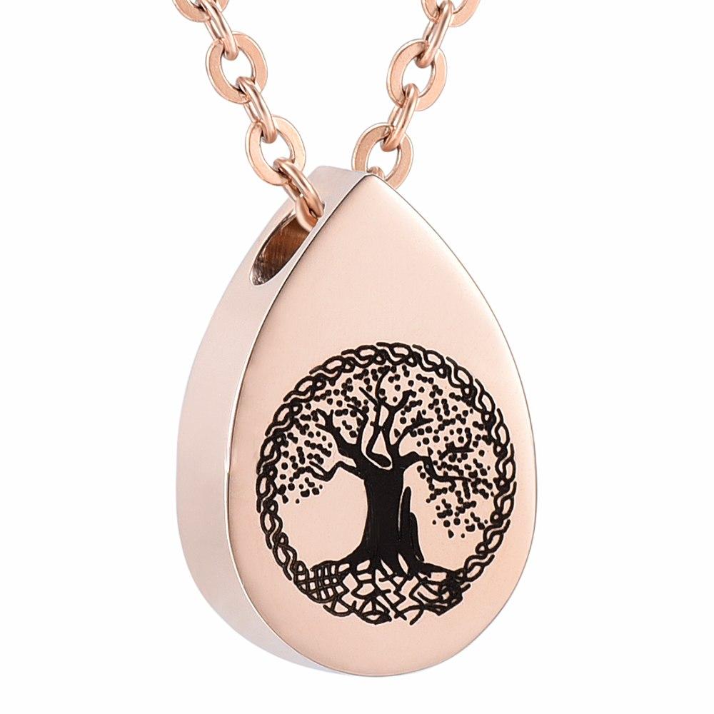 Cremation Necklace - Tree Of Life Teardrop Cremation Urn Necklace