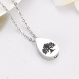 Cremation Necklace - Tree Of Life Teardrop Cremation Urn Necklace