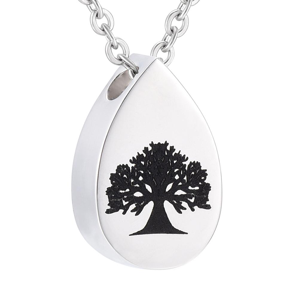 Cremation Necklace - Tree Of Life Teardrop Cremation Urn Necklace
