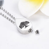 Cremation Necklace - Tree Of Life Teardrop Cremation Urn Necklace