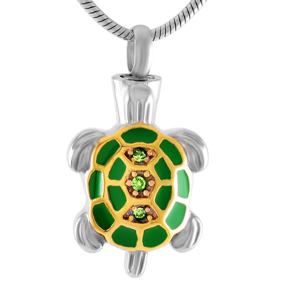 Cremation Necklace - Turtle Shaped Cremation Urn Necklace