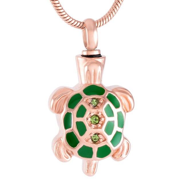 Cremation Necklace - Turtle Shaped Cremation Urn Necklace
