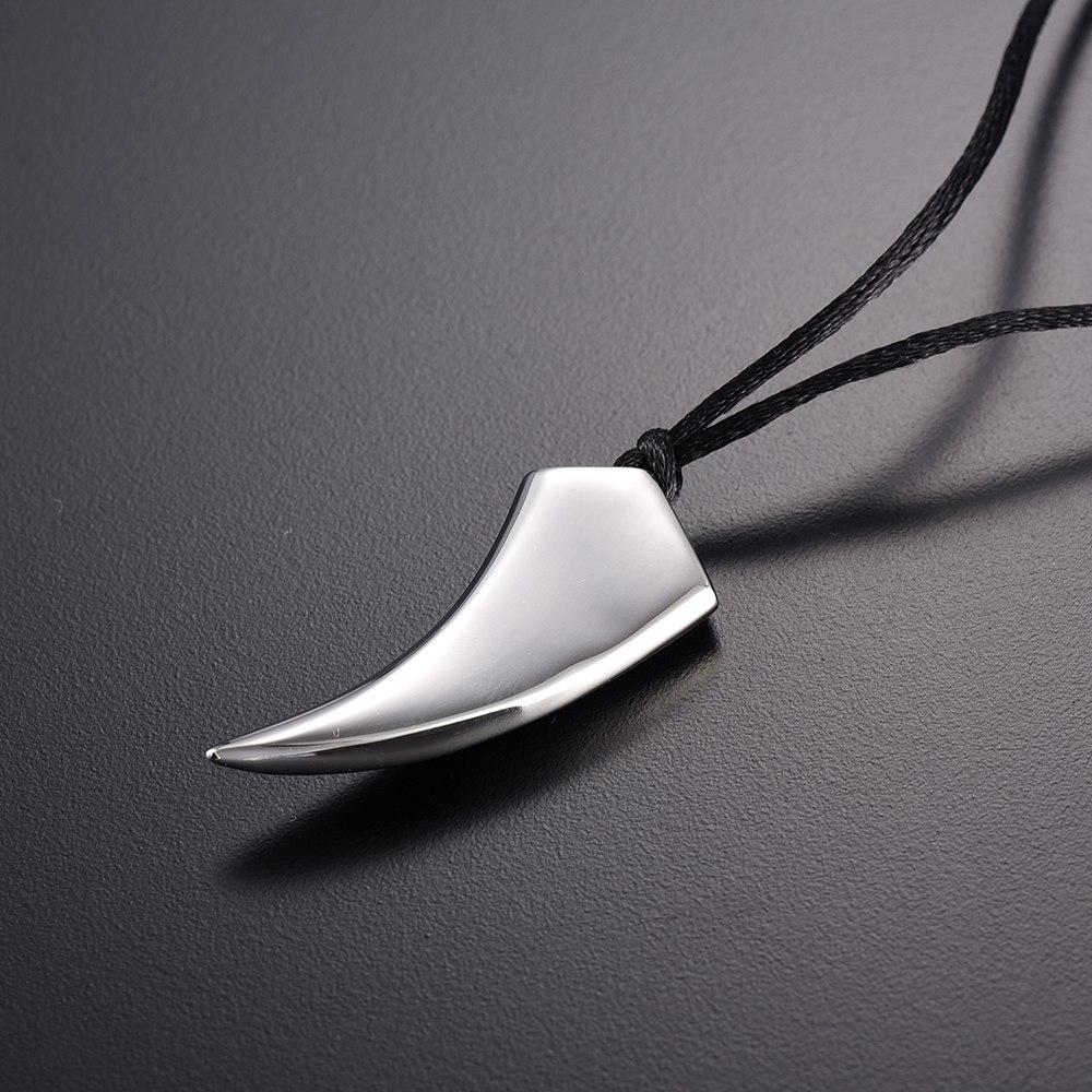 Cremation Necklace - Tusk Tooth Silver Cremation Urn Necklace