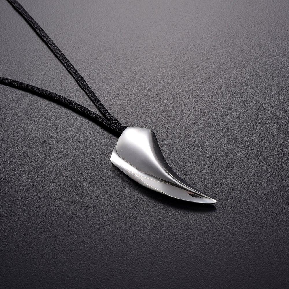 Cremation Necklace - Tusk Tooth Silver Cremation Urn Necklace