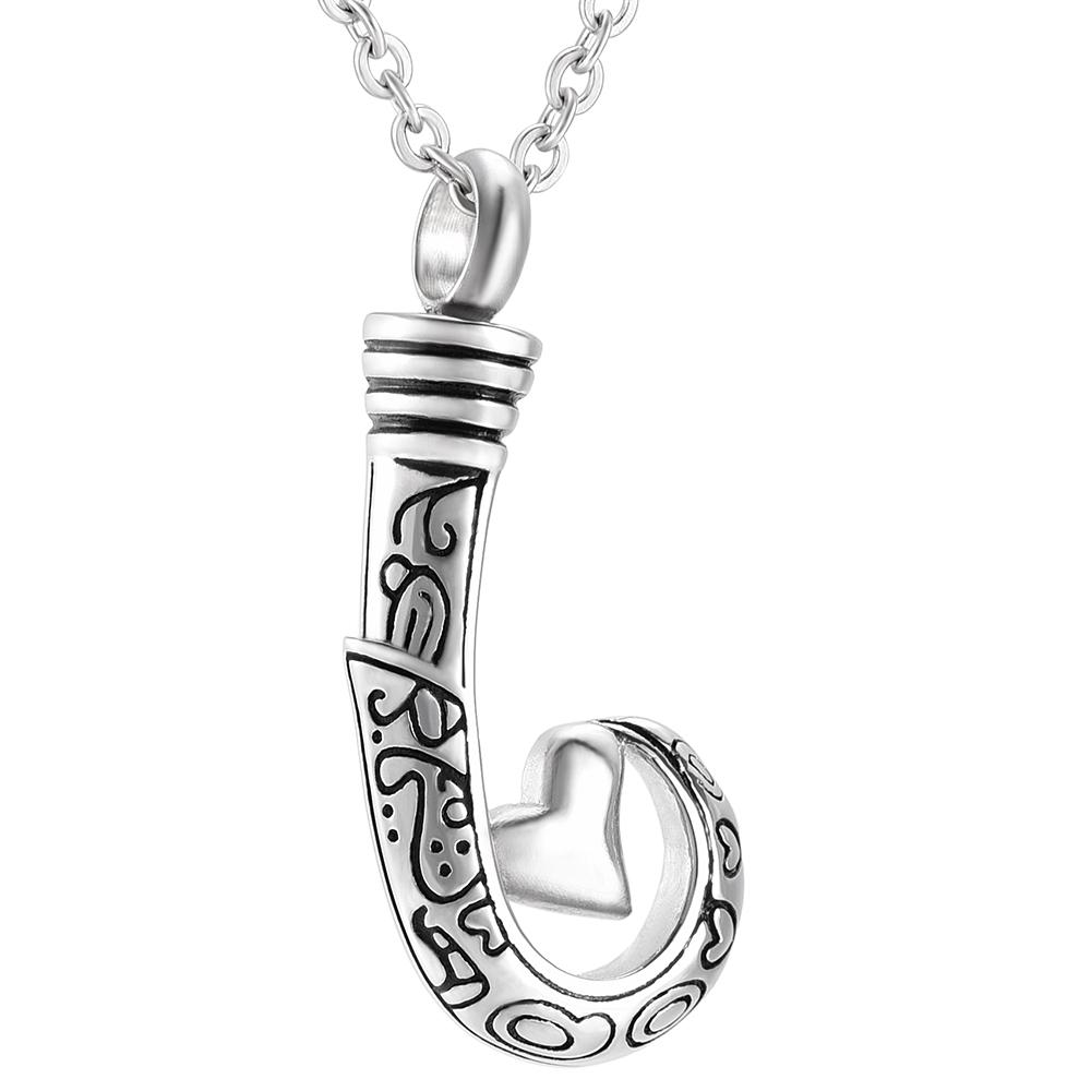 Cremation Necklace - Unique Silver Fish Hook Cremation Urn Necklace