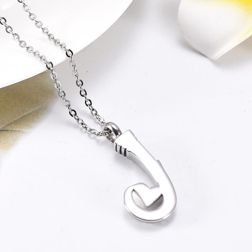 Cremation Necklace - Unique Silver Fish Hook Cremation Urn Necklace