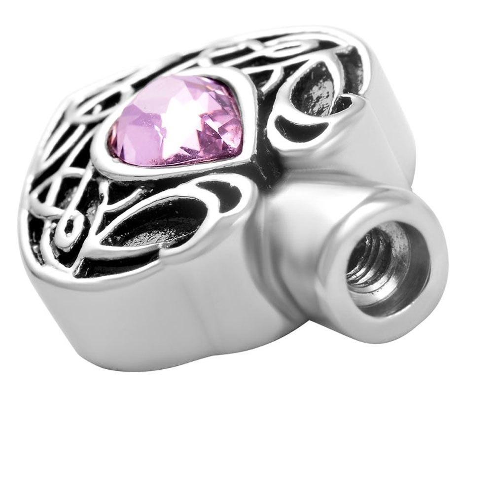 Cremation Necklace - Vintage Heart Shaped Cremation Urn Necklaces With Rhinestone Gemstone