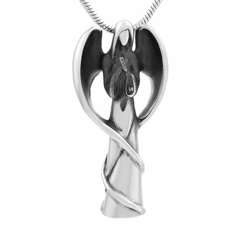 Cremation Necklace - Winged Angel Cremation Urn Necklace