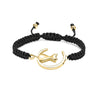 Gold cat and moon adjustable pet cremation bracelet