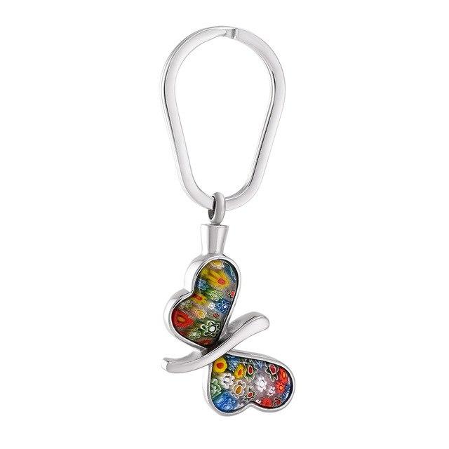 Keychain - Murano Glass Butterfly Cremation Urn Keychain