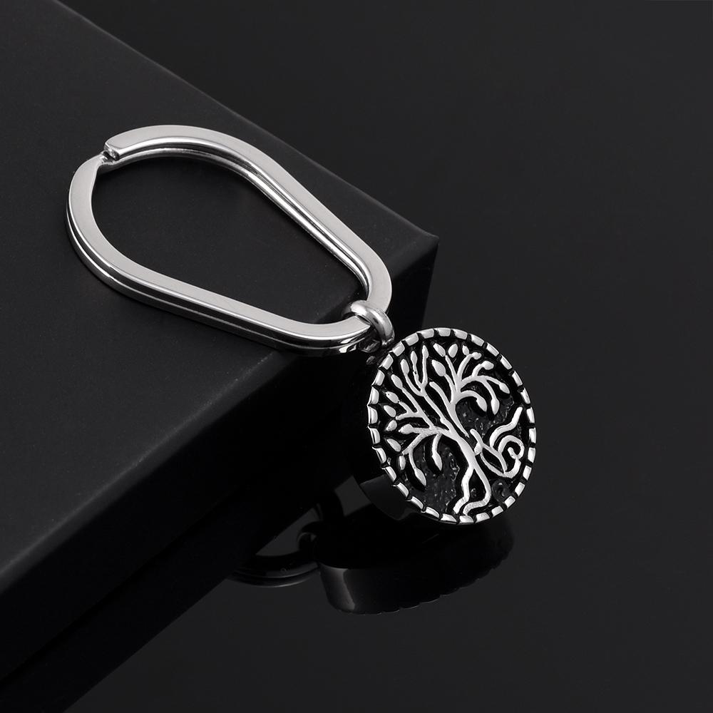 Keychain - Silver Tree Of Life Cremation Urn Keychain
