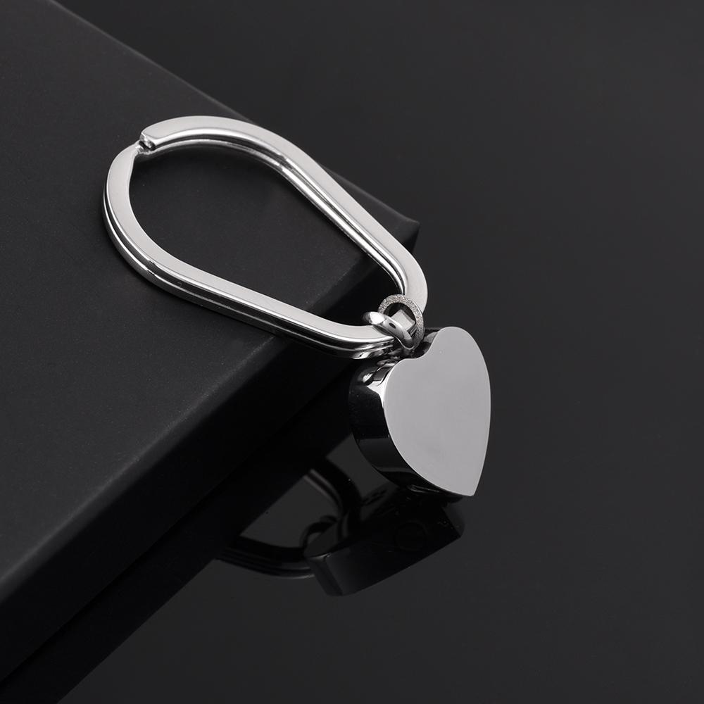 Keychain - Simple Heart Shaped Cremation Urn Keychain With Pet Paws