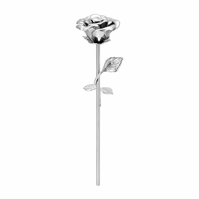 Unique Rose Flower Shaped Keepsake Cremation Urn Urn Cherished Emblems Silver 