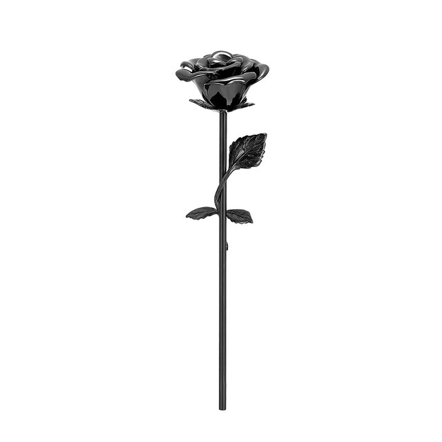 Unique Rose Flower Shaped Keepsake Cremation Urn Urn Cherished Emblems Black Gun Metal 