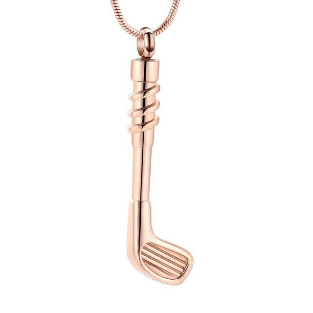 Golf Club Cremation Urn Necklace Cremation Necklace Cherished Emblems Rose Gold Necklace Box Funnel 