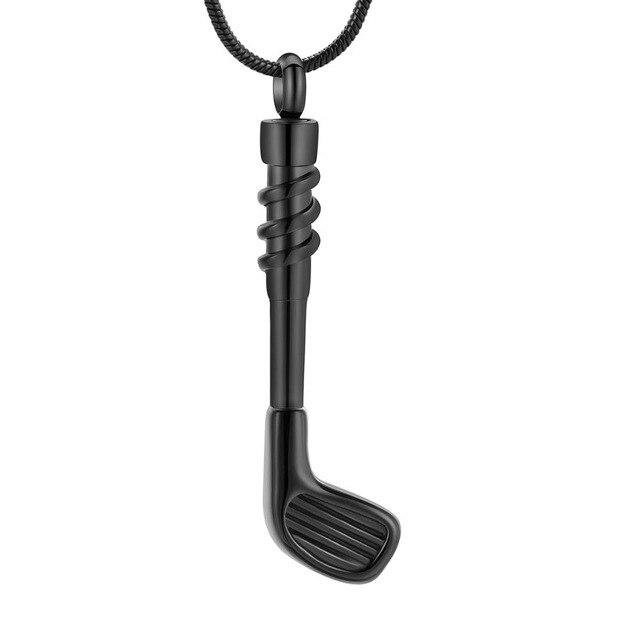 Golf Club Cremation Urn Necklace Cremation Necklace Cherished Emblems Black Necklace Box Funnel 