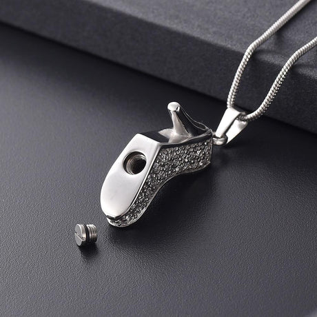 Rhinestone High-Heeled Shoe Cremation Necklace Cremation Necklace Cherished Emblems 