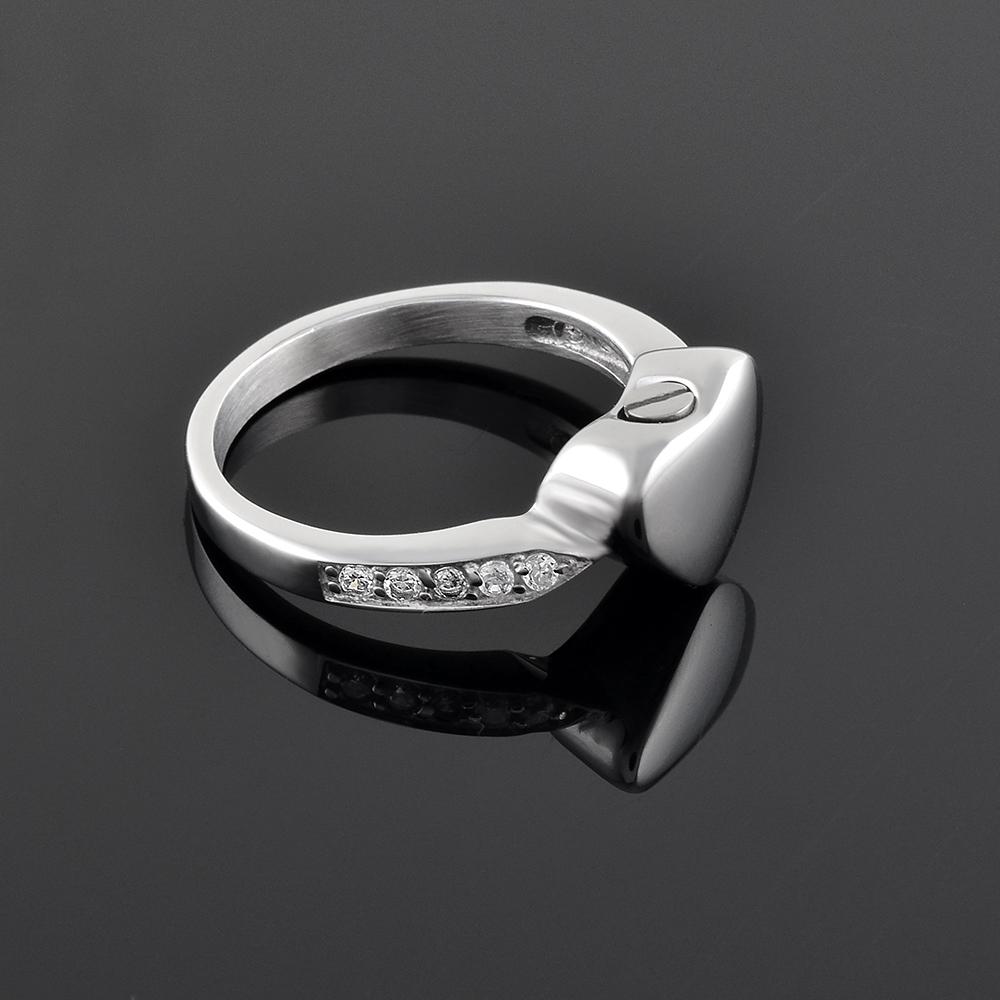 Rings - Silver Cremation Urn Ring With Gemstones
