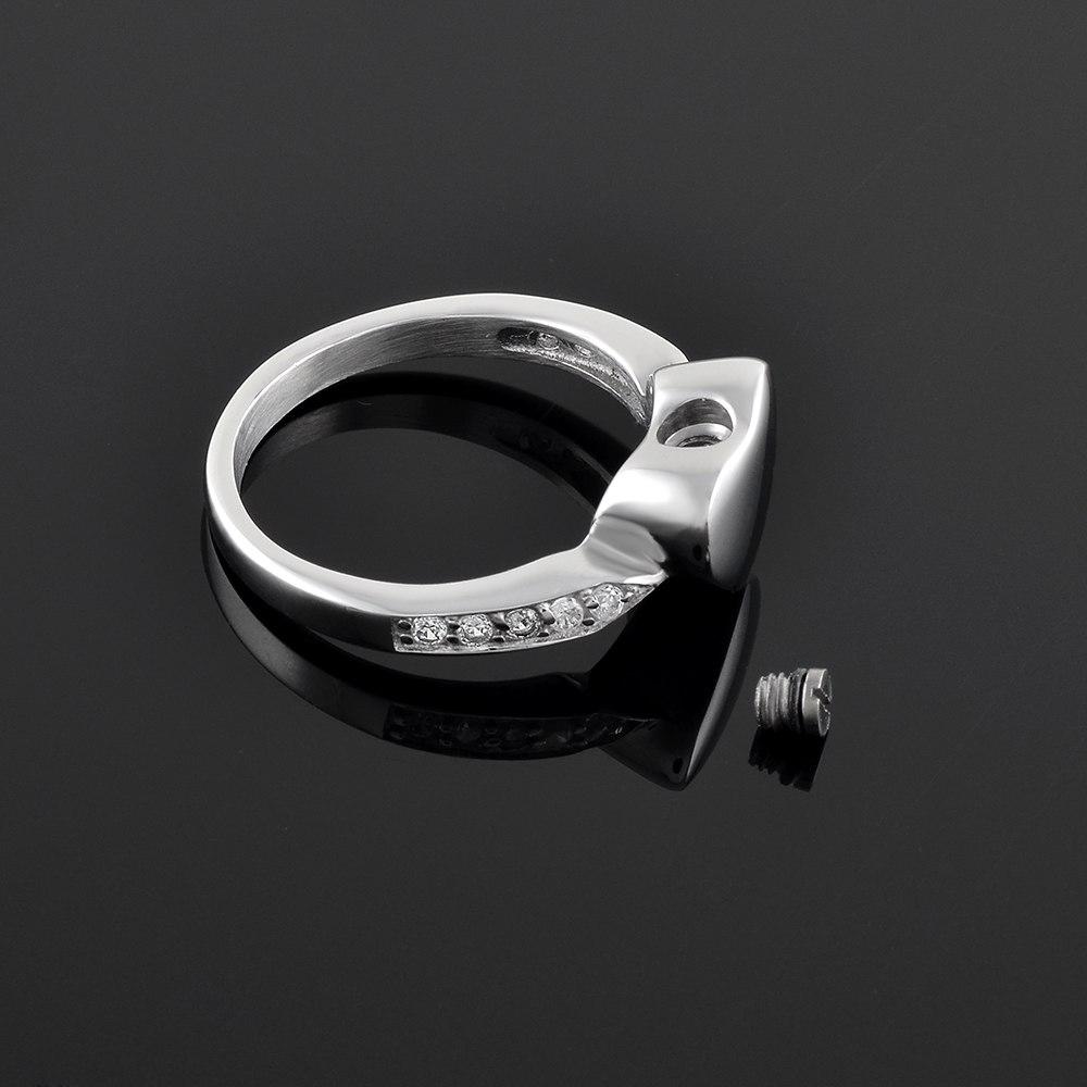 Rings - Silver Cremation Urn Ring With Gemstones