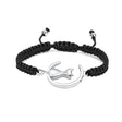 Silver cat and moon adjustable pet cremation bracelet