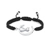Silver cat and moon adjustable pet cremation bracelet