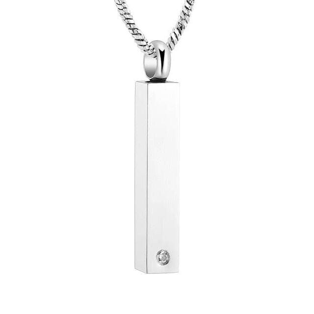 Gold Column With Rhinestone Cremation Urn Necklace Cremation Necklace Cherished Emblems Silver 