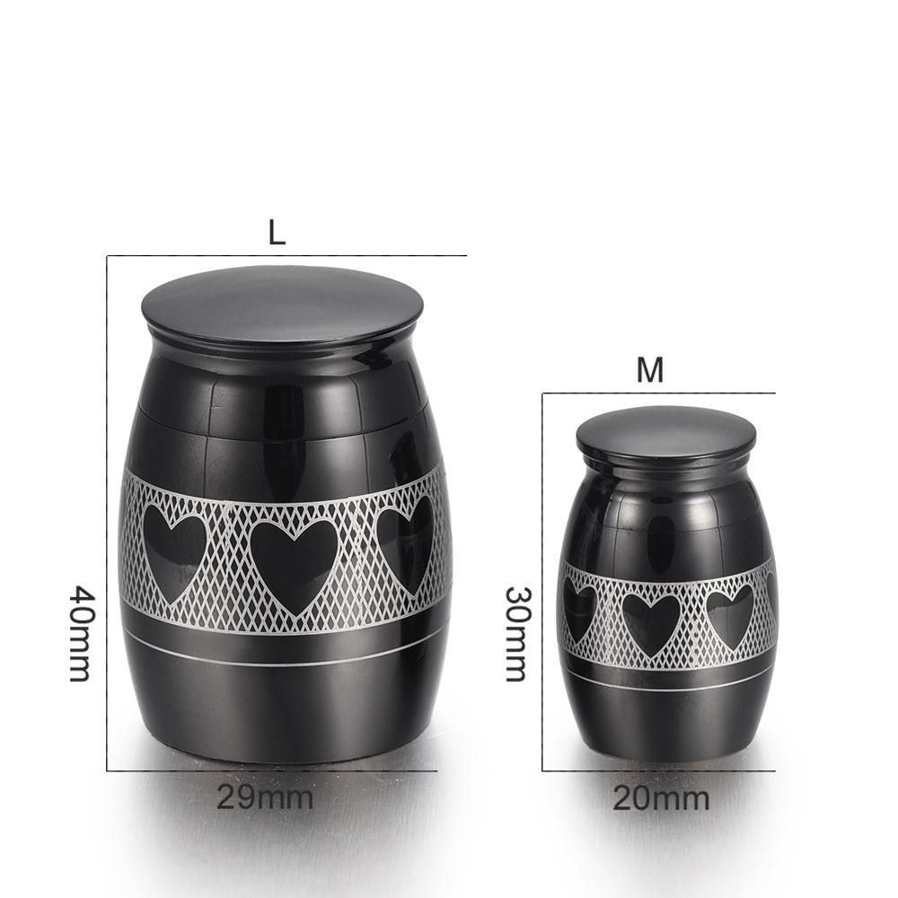 Urn - Modern Heart Etched Cremation Urn For Ashes